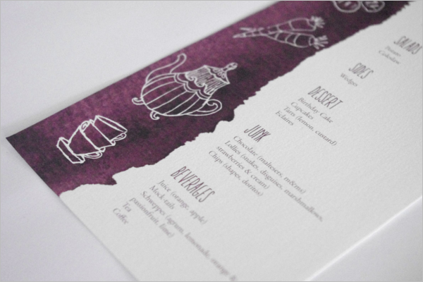 Birthday Menu Card Design Example