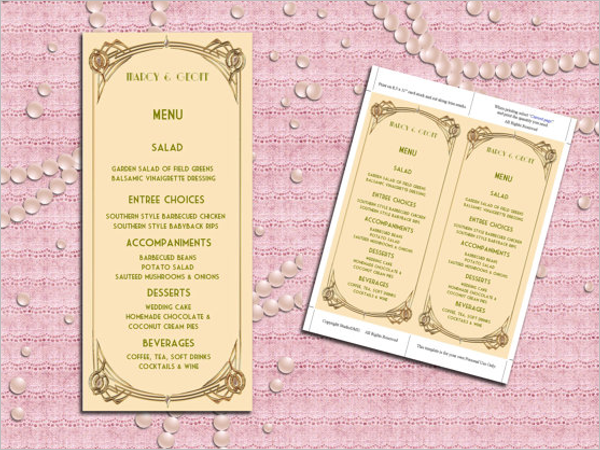 Birthday Menu Design PSD