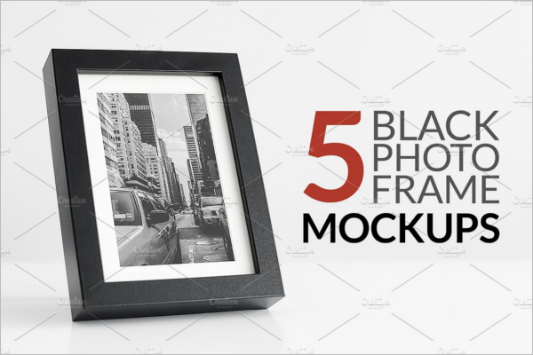 Black Photo Display Mockup Template