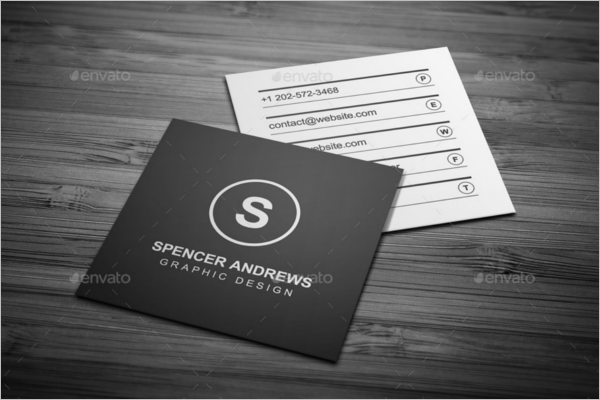 Black & White Square Business Card Template