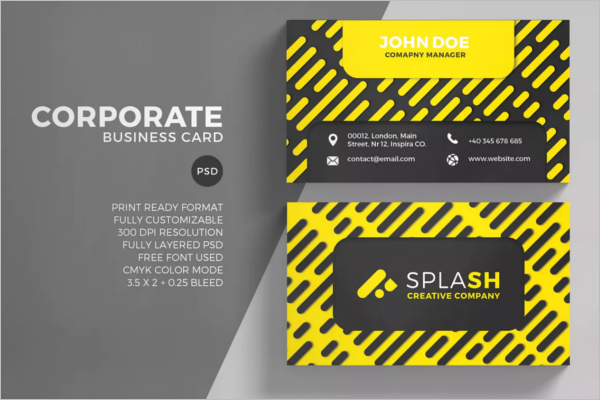 Black & YellowÂ Business Card Template