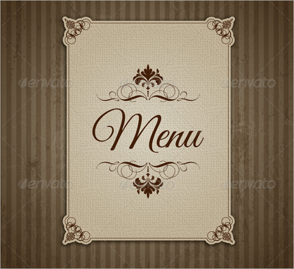 Blank Menu Card Template