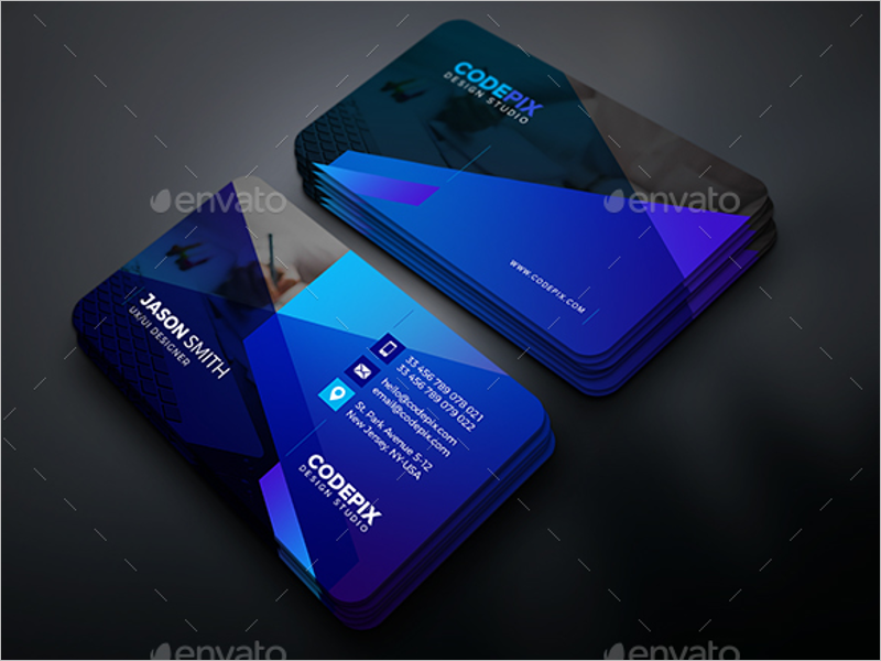 Blue Business Card Print Design