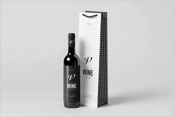 Branded Wine Bottle Mockup