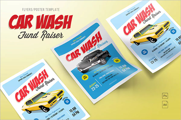Car Wash Fund Raiser Flyer Template