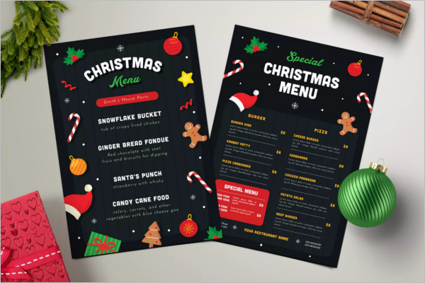 Chirstmas A4 Menu Template