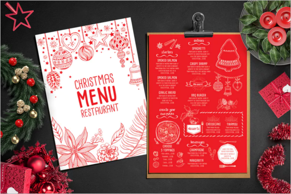 Christmas Menu Template For Restaurant