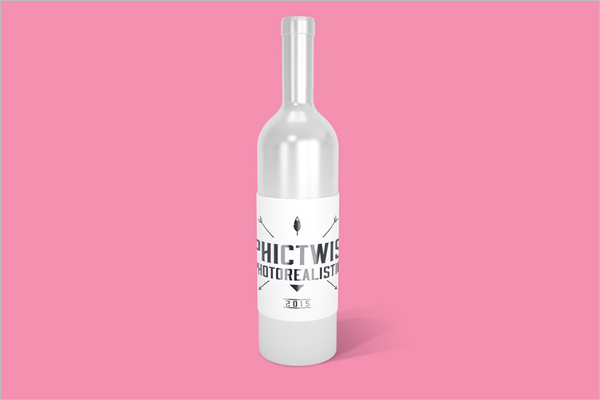 Clean Wine Bottle Free MockupÂ