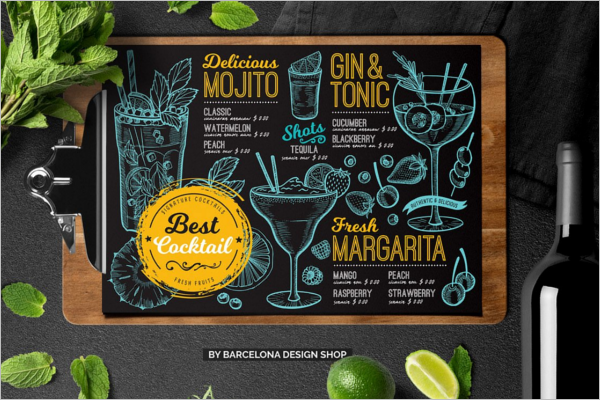 Cocktail Bar Menu Design