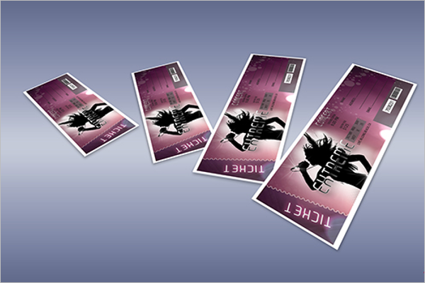 Concert Ticket Mockup Free Design
