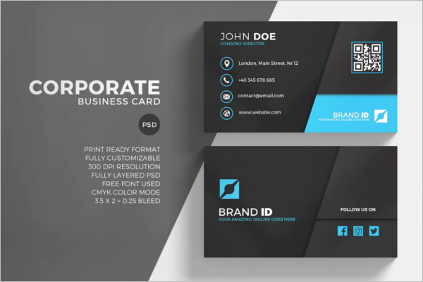 Corporate Business Card Printable Design