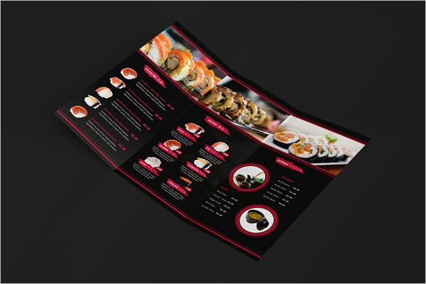 Dark Tri-Fold Menu Template