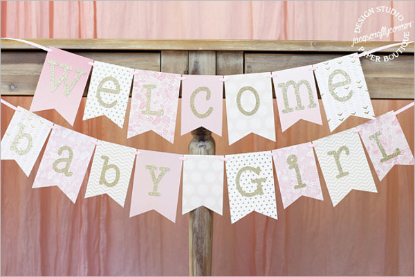 DecorativeÂ Baby Shower Banner Sample Template