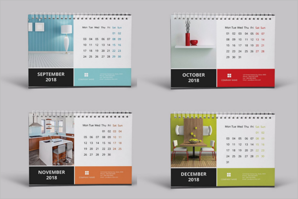 Desk Calendar Mockup Bundle Template