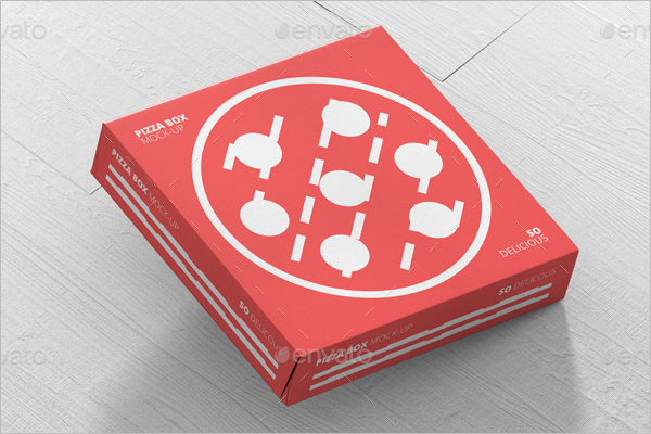 Double Layered Pizza Box Mockup