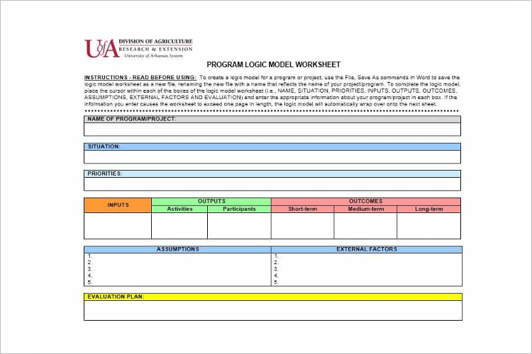 Download Program Logic Model Template