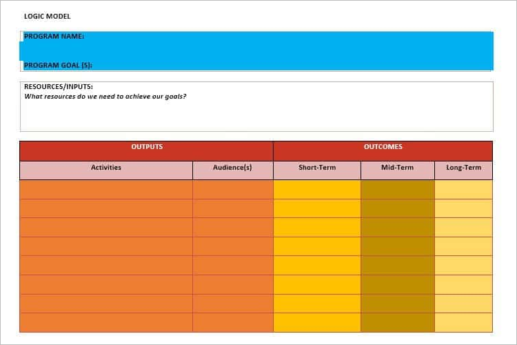 Event Logic Model Template