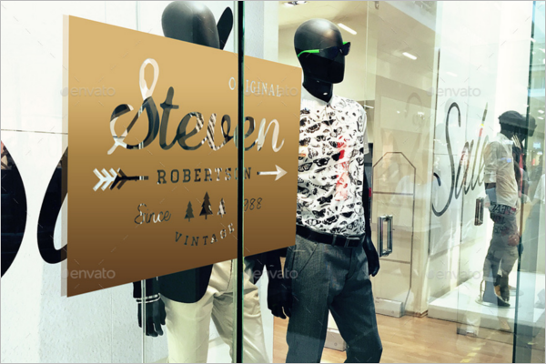 Fashion Window Signage Mockup Design