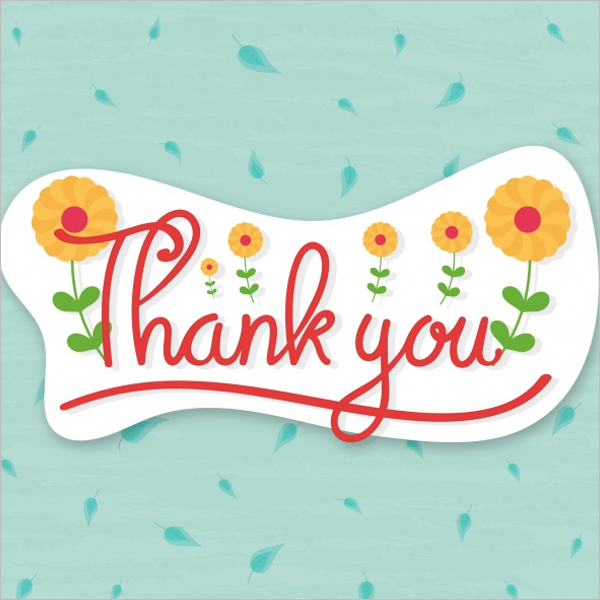 Floral Thank You Card Design Example