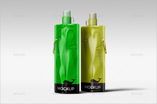 Foldable Water Bottle Mockup