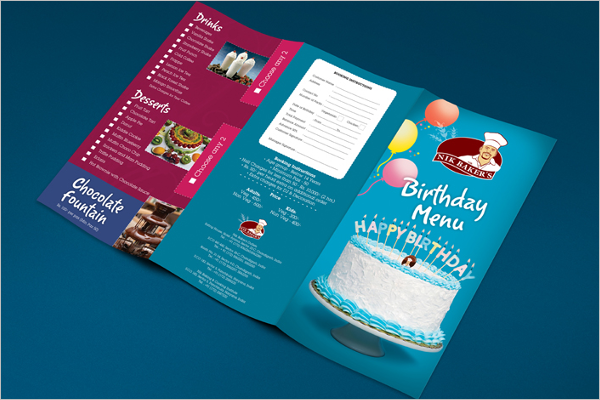 Free Birthday Menu Card Template