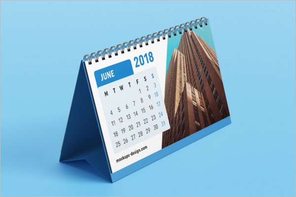 Free Desk Calendar Mockup Template