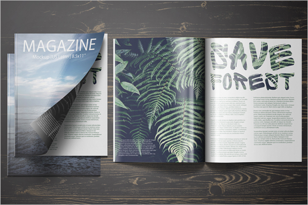 Free US Letter Magazine Mockup Design