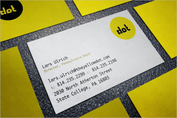 Fully Editable Yellow Business Card Design