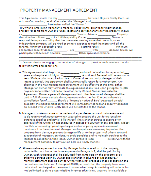 General Agreement Form Template