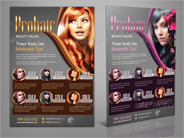 Golden Beauty Salon Flyer Design
