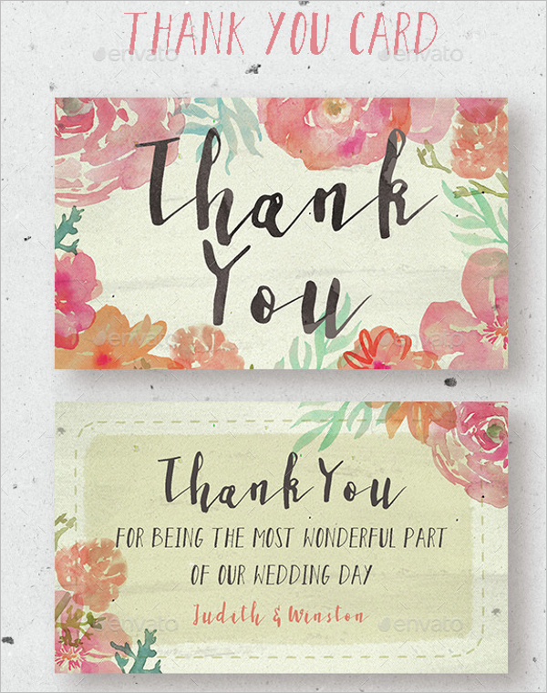 Hand Drawn Floral Thank You Card Design