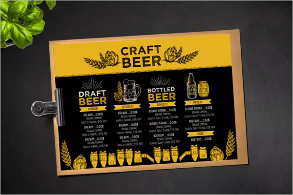 High Quality Bar Menu Template