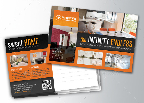 Interior Design Postcard Template