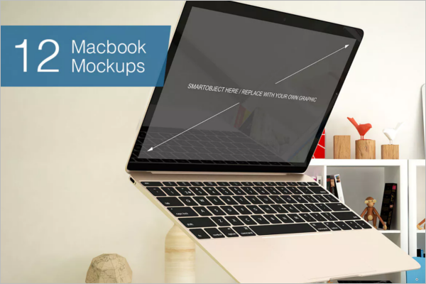Macbook Gold Screen Mockup