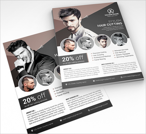 Men's Beauty Salon Flyer Example