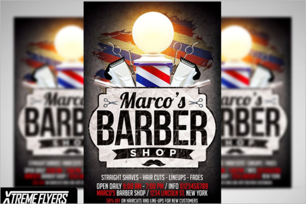 Men's Beauty Salon Flyer Template