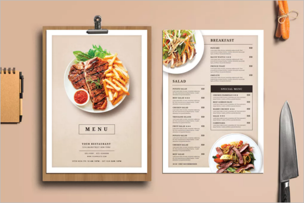 Modern Menu Design for Restaurant