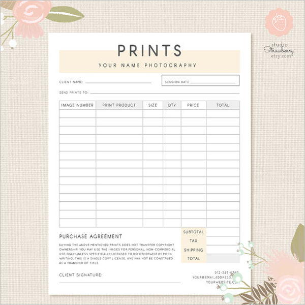 20 package order forms free word excel templates