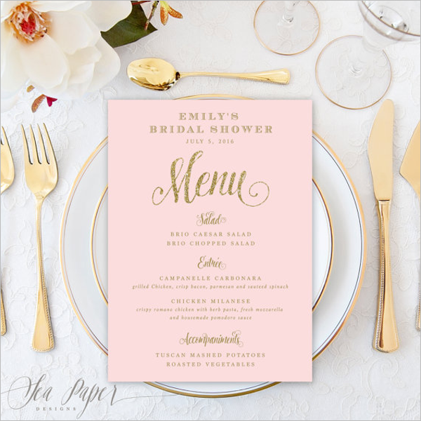 Party Event Menu Card Template