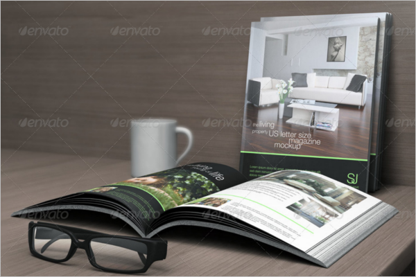 Photorealistic Letter Magazine Mockup Design
