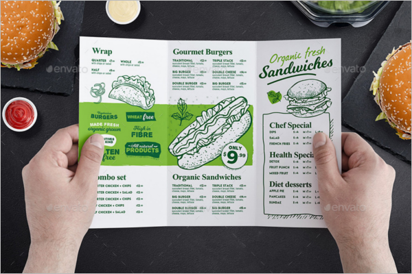 Photoshop Tri-Fold Menu Template