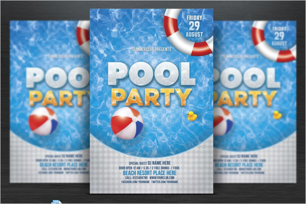 Pool Party Flyer Template PSD