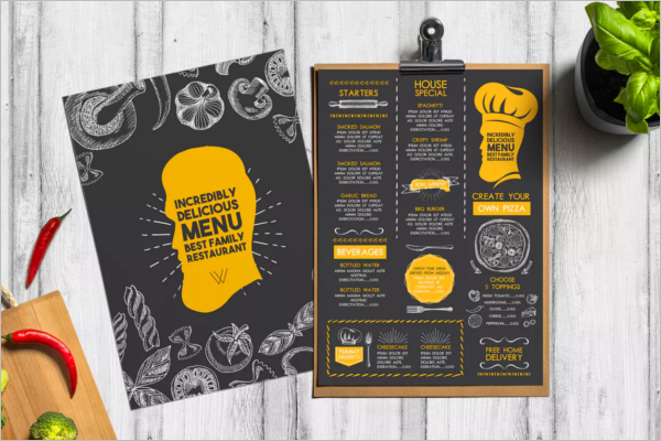 Printable A4 Menu Template
