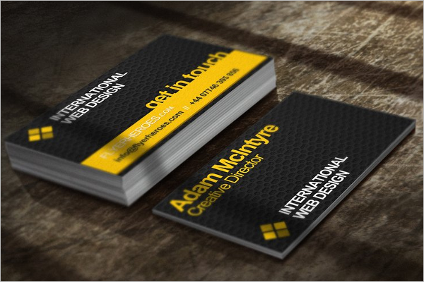 PrintableÂ Yellow Business Card Template