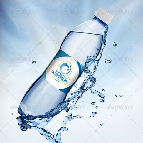 RealisticÂ Water Bottle Mockup