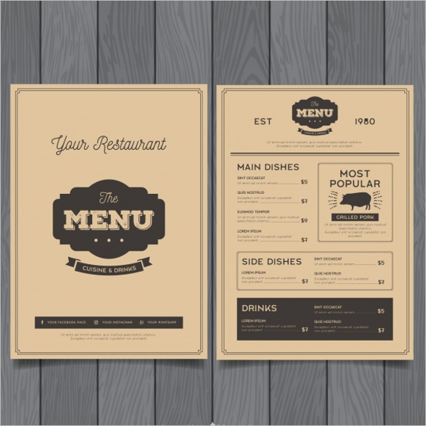 Retro Menu Design Download