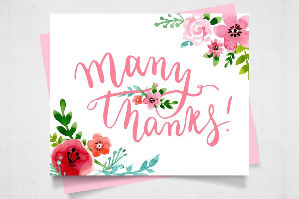 Sample Floral Thank You Card Design