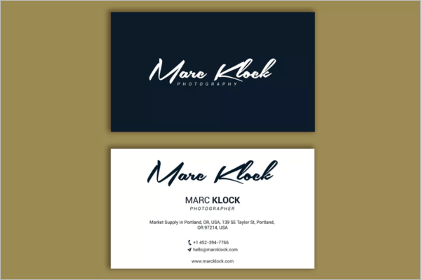Sample Photography Business Card Design