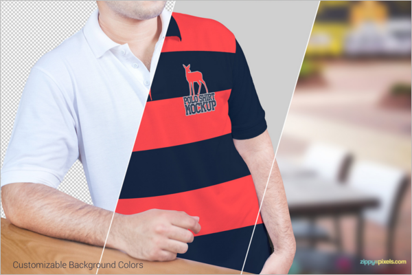 SampleÂ Polo t-Shirt Mockup Design