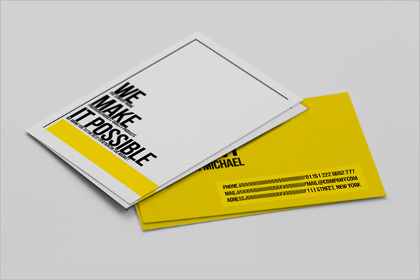SampleÂ Yellow Business Card Template